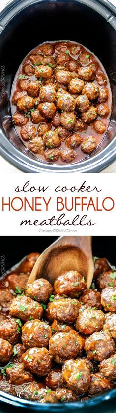 Slow Cooker Honey Buffalo Meatballs