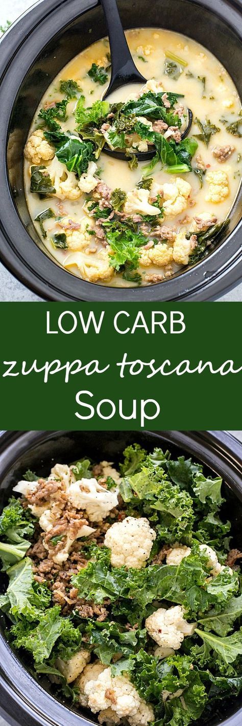 Slow Cooker Low Carb Zuppa Toscana Soup (Keto-Friendly