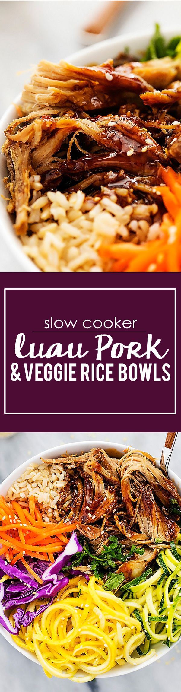 Slow Cooker Luau Pork Rice Bowls