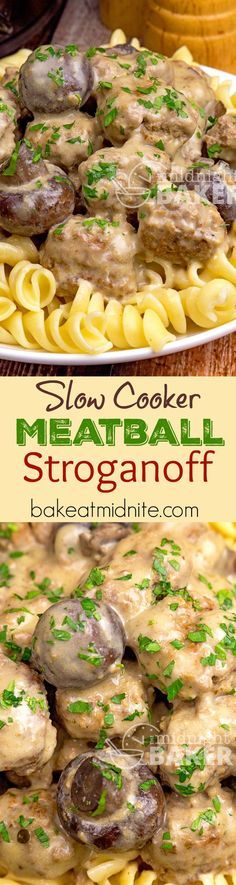 Slow Cooker Meatball Stroganoff