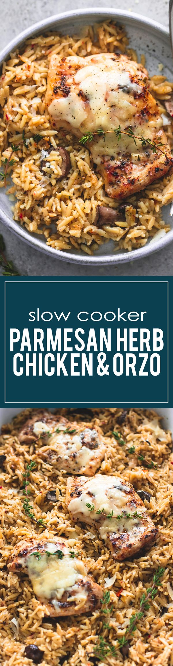 Slow Cooker Parmesan Herb Chicken & Orzo