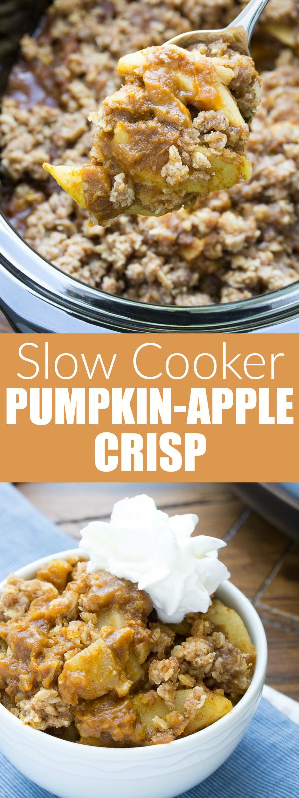 Slow Cooker Pumpkin Apple Crisp