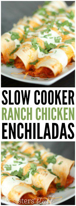 Slow Cooker Ranch Chicken Enchiladas