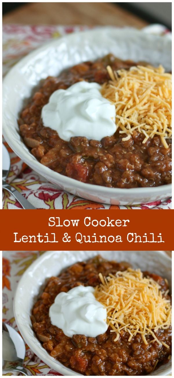 Slow Cooker Vegetarian Lentil Chili