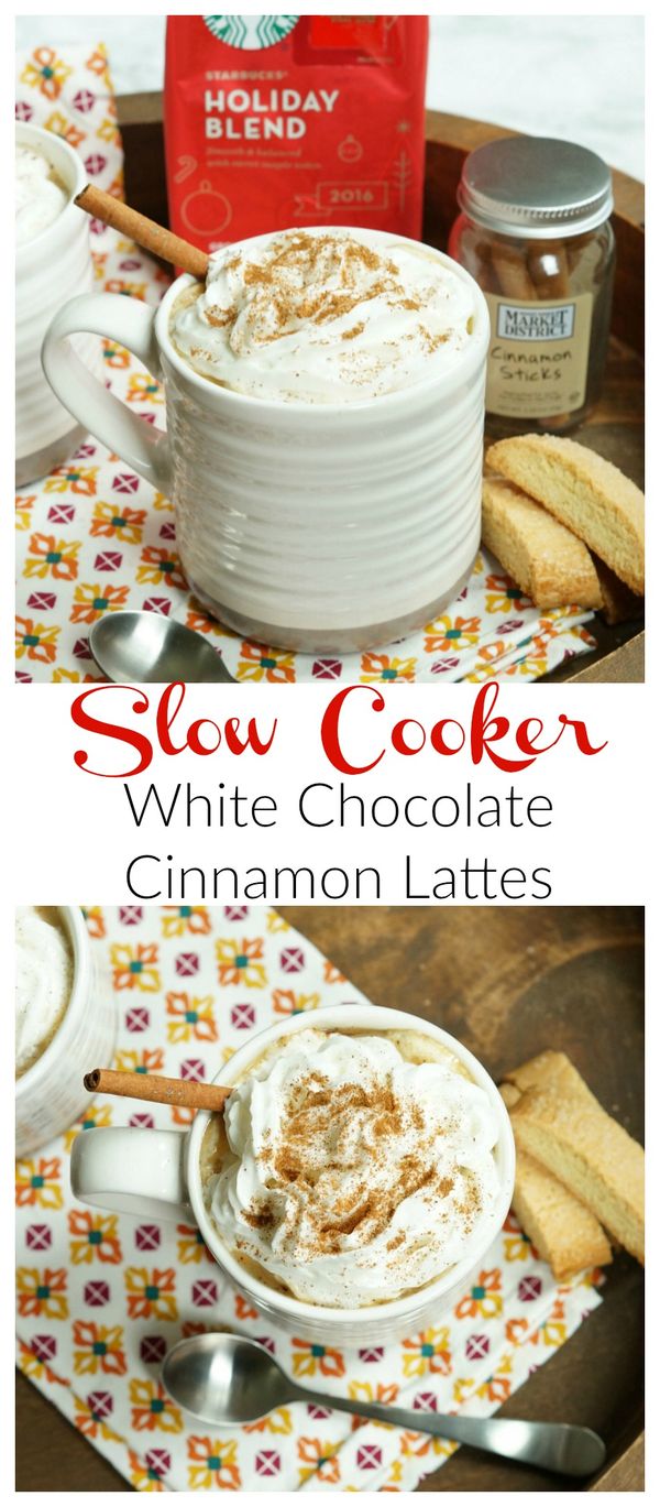 Slow Cooker White Chocolate Cinnamon Lattes