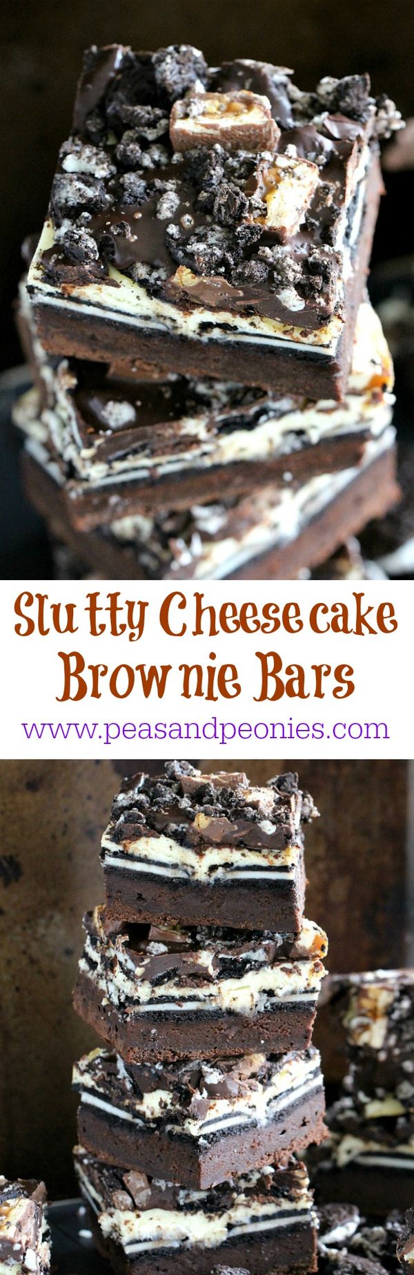 Slutty Cheesecake Brownie Bars