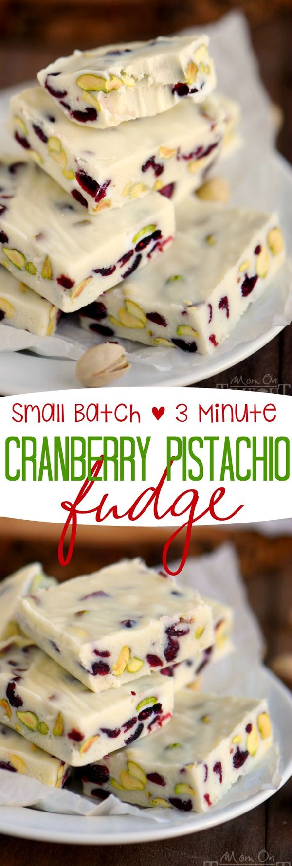 Small Batch 3 Minute Cranberry Pistachio Fudge