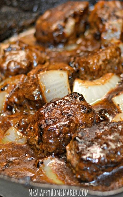 Smothered Salisbury Steak Meatballs