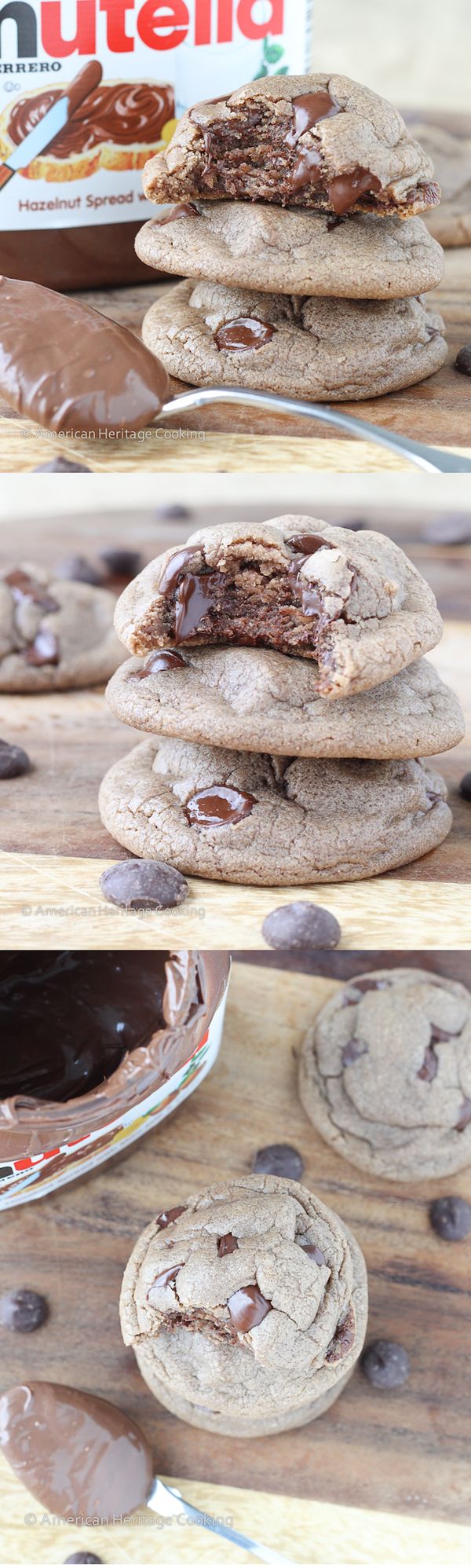 Soft Nutella Chocolate Chip Cookies