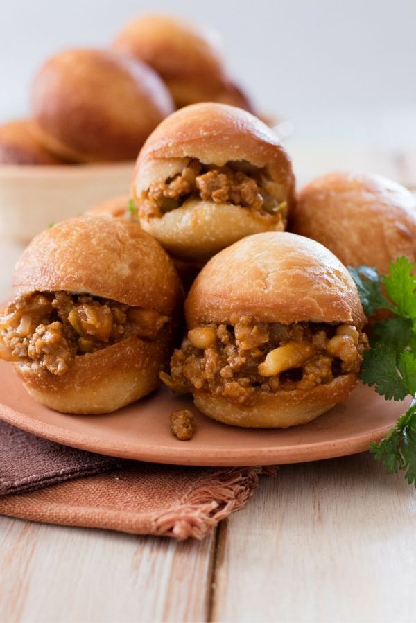 South African Vetkoek Recipe with Curry Mince Filling