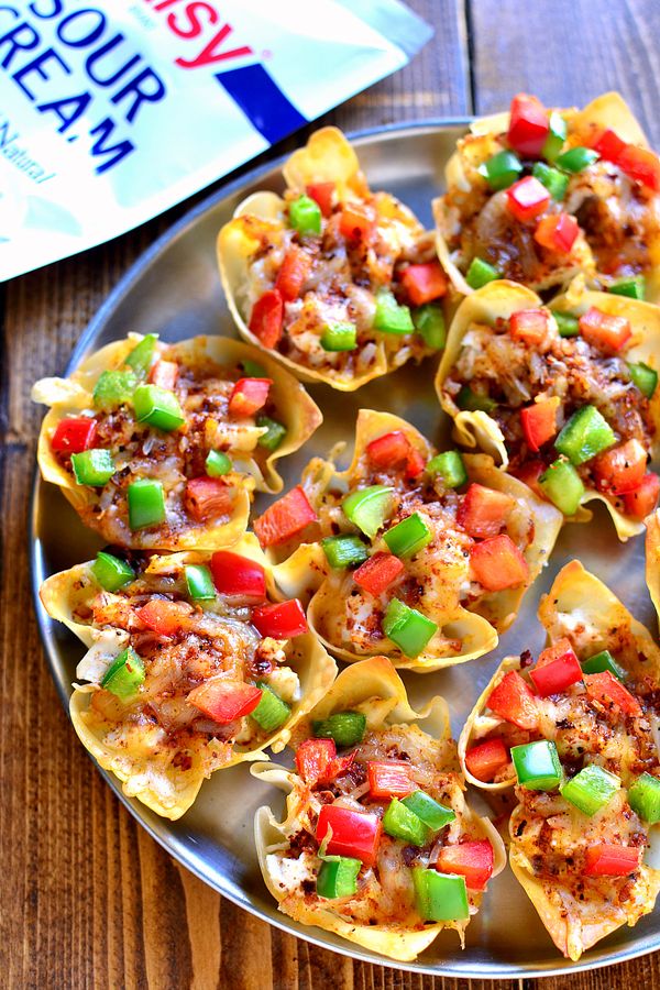 Southwest Chicken Wonton Cups