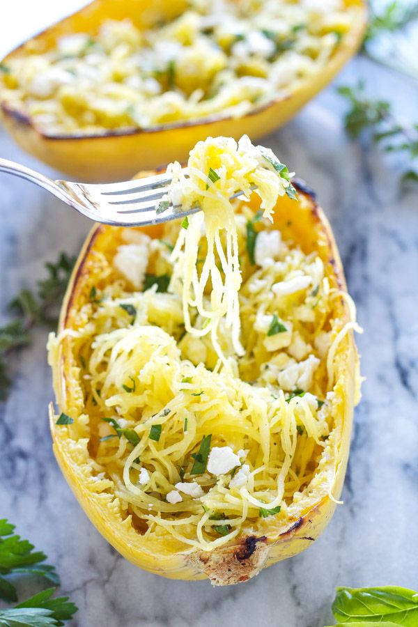 Spaghetti Squash with Feta and Herbs