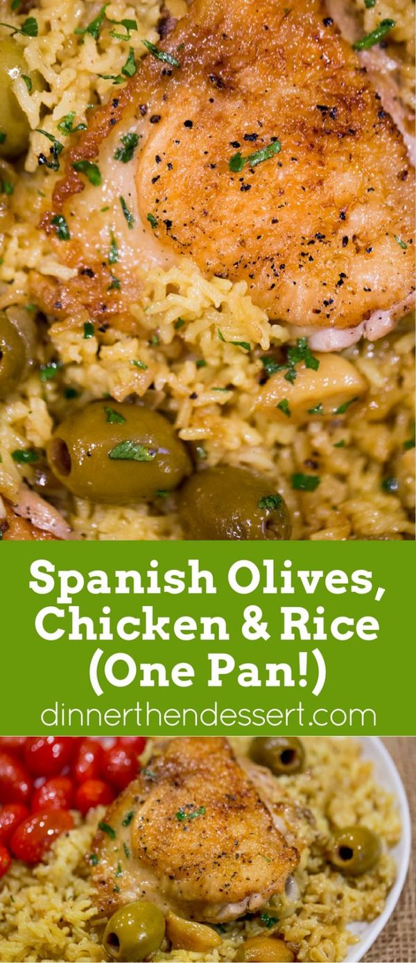 Spanish Olives Chicken and Rice (One Pan!