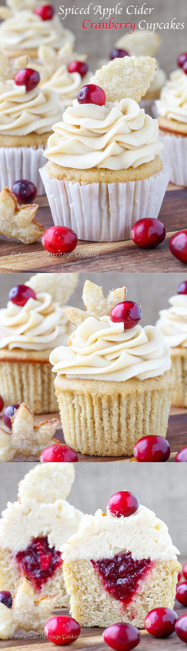 Spiced Apple Cider Cranberry Cupcakes