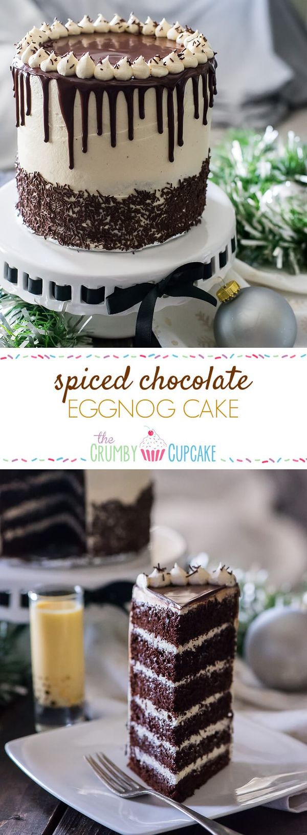 Spiced Chocolate Eggnog Cake