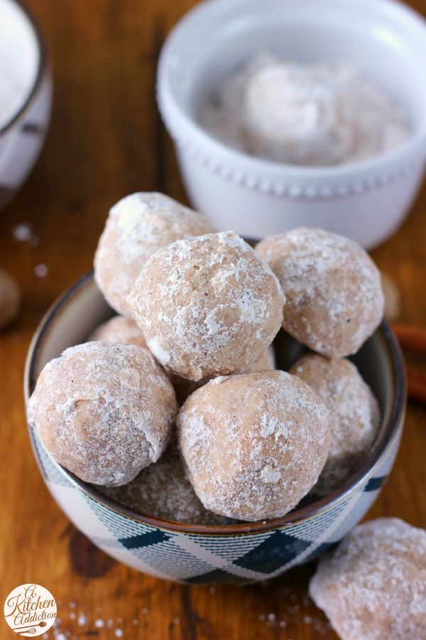 Spiced Eggnog Snowball Cookies