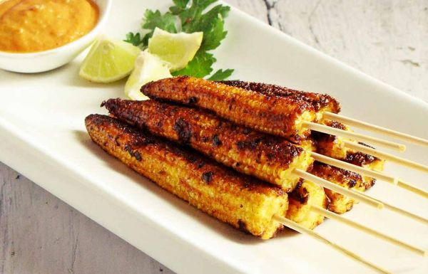 Spicy Babycorn Satay