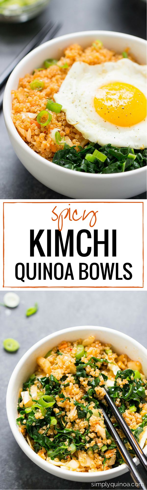 Spicy Kimchi Quinoa Bowls