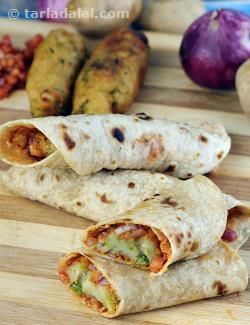 Spicy Potato and Roti Roll