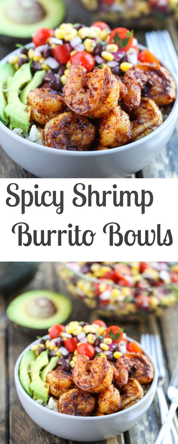 Spicy Shrimp Burrito Bowls