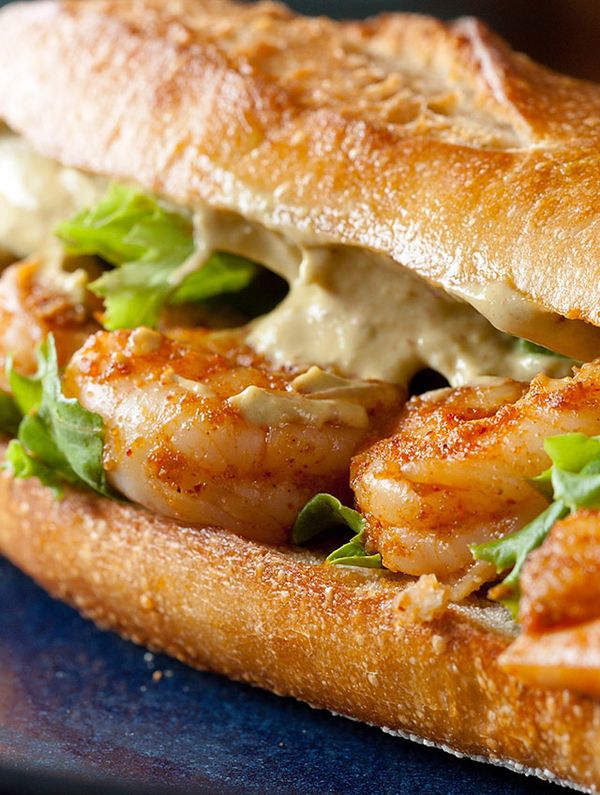 Spicy Shrimp Sandwich with Chipotle Avocado Mayonnaise