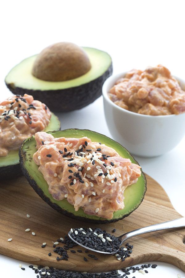 Spicy Tuna Stuffed Avocados