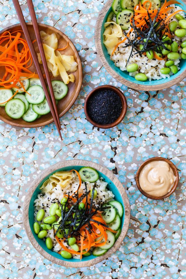 Spicy Veggie Sushi Bowls