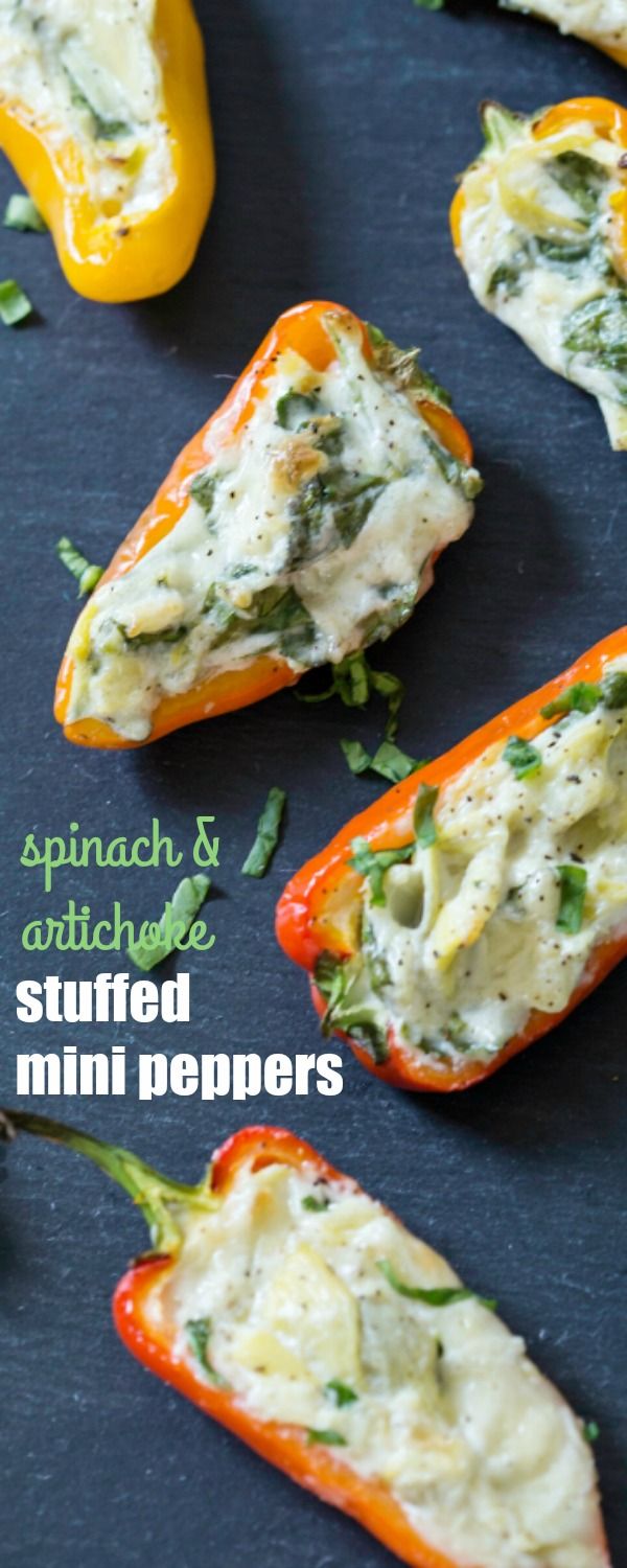 Spinach & Artichoke Stuffed Mini Peppers