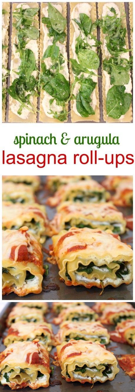 Spinach and Arugula Lasagna Roll-Ups