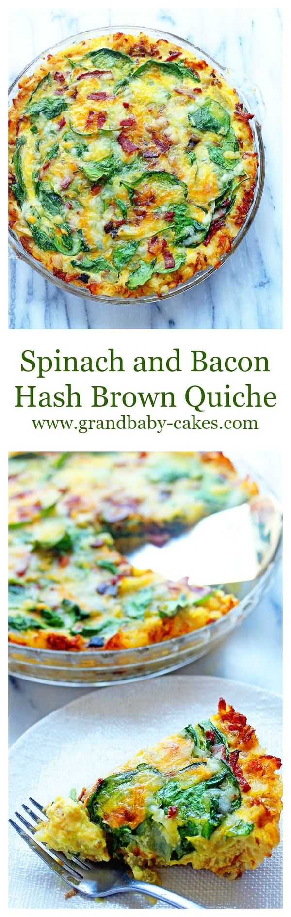 Spinach and Bacon Hash Brown Quiche