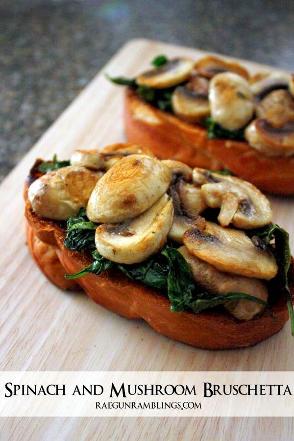 Spinach and Mushroom Bruschetta