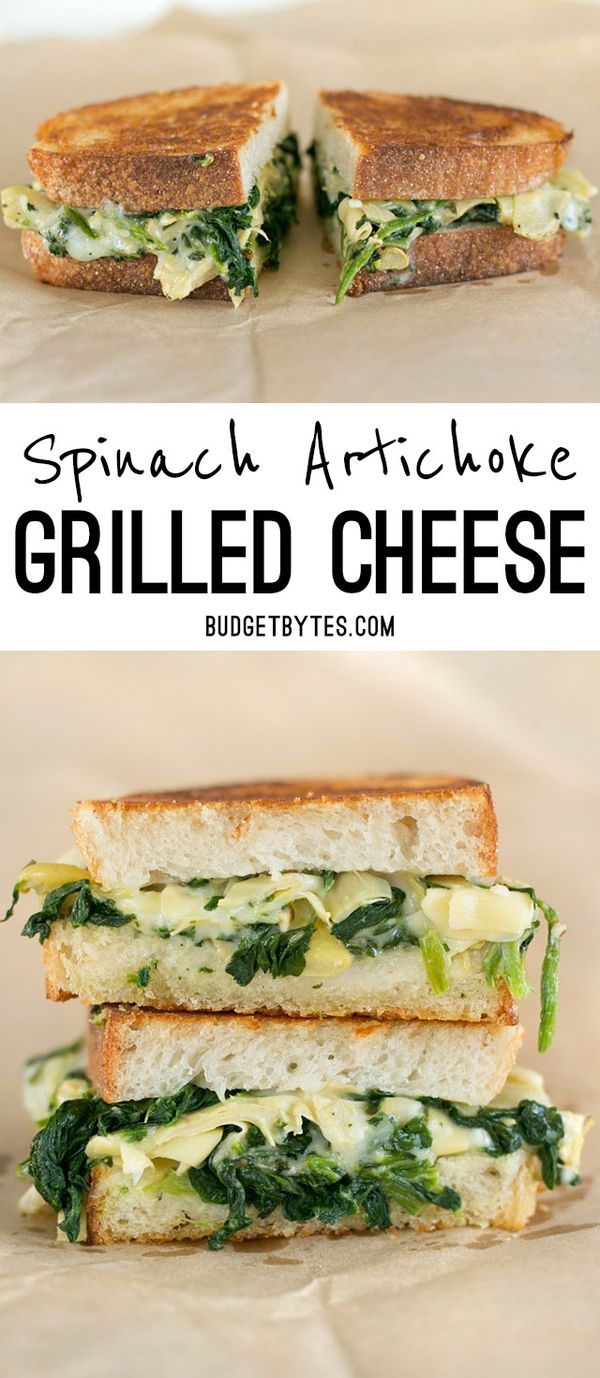 Spinach Artichoke Grilled Cheese