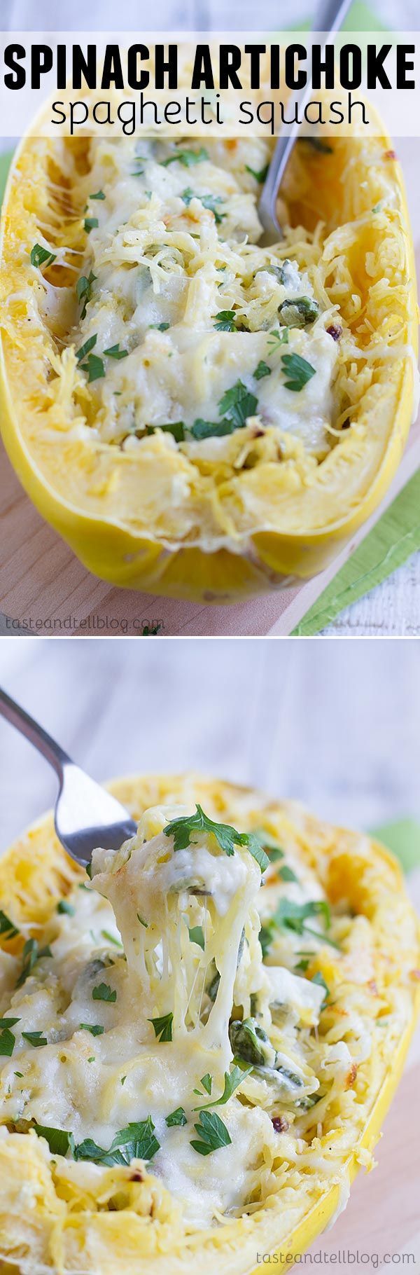 Spinach Artichoke Spaghetti Squash