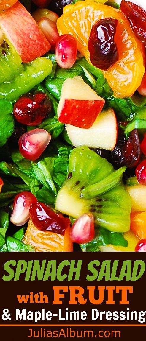 Spinach Salad with Fruit and Maple-Lime Dressing