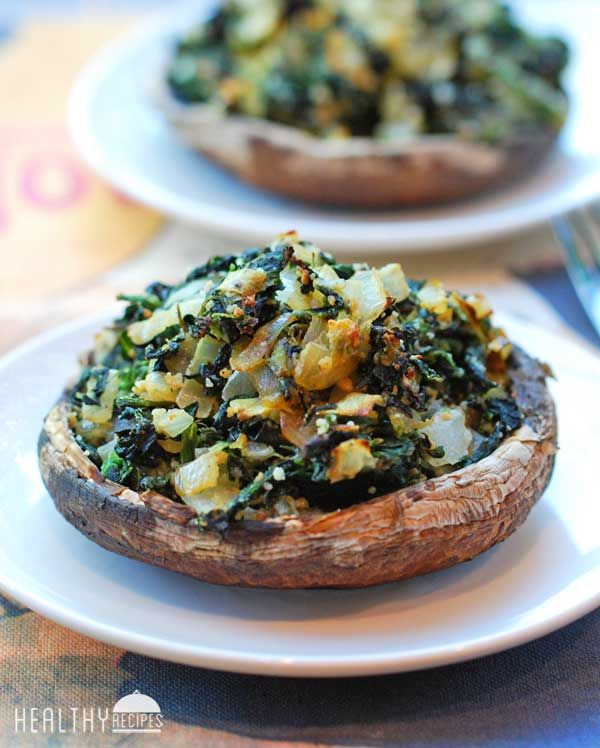 Spinach Stuffed Portobello Mushrooms