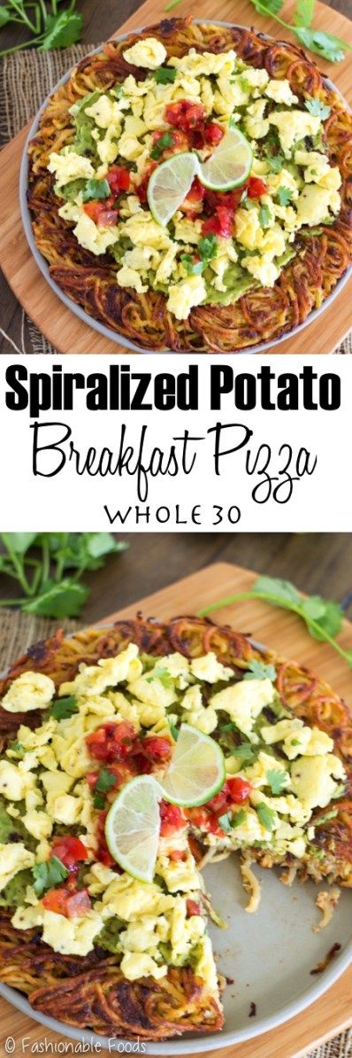 Spiralized Potato Breakfast Pizza (Whole 30