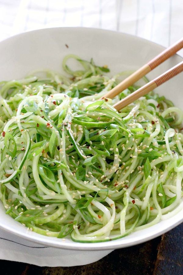 Spiralized Sesame Cucumber Salad