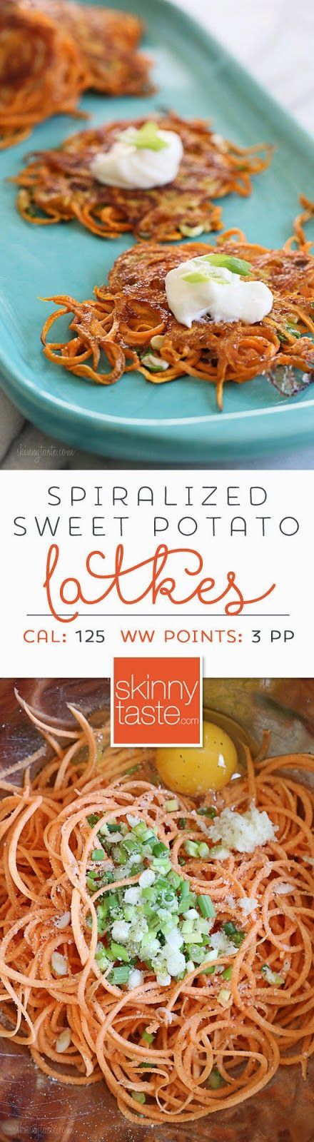 Spiralized Sweet Potato Latkes