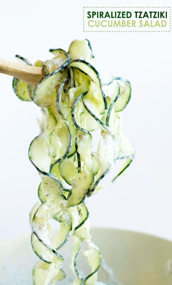 Spiralized Tzatziki Cucumber Salad