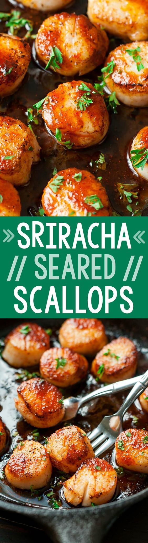 Sriracha Glazed Seared Scallops