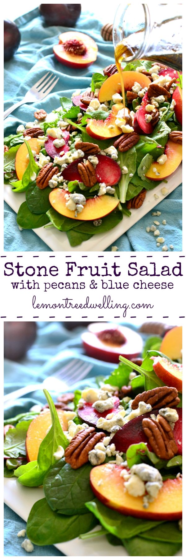 Stone Fruit Salad with Pecans & Blue Cheese