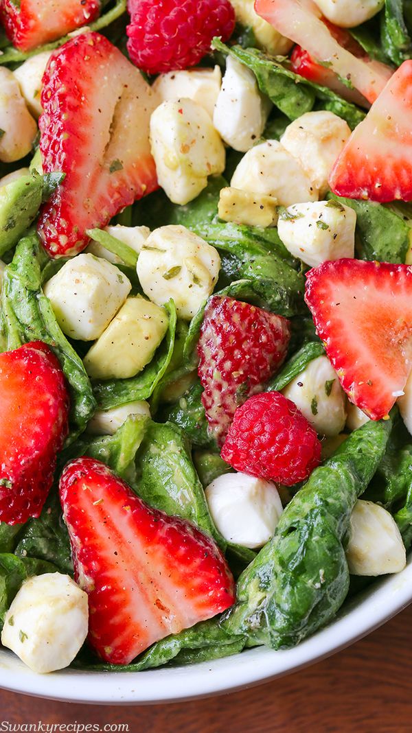 Strawberry Avocado Mozzarella Salad