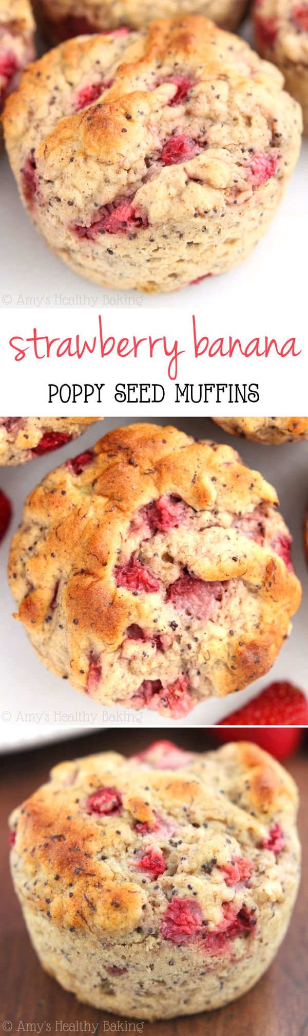 Strawberry Banana Poppy Seed Muffins