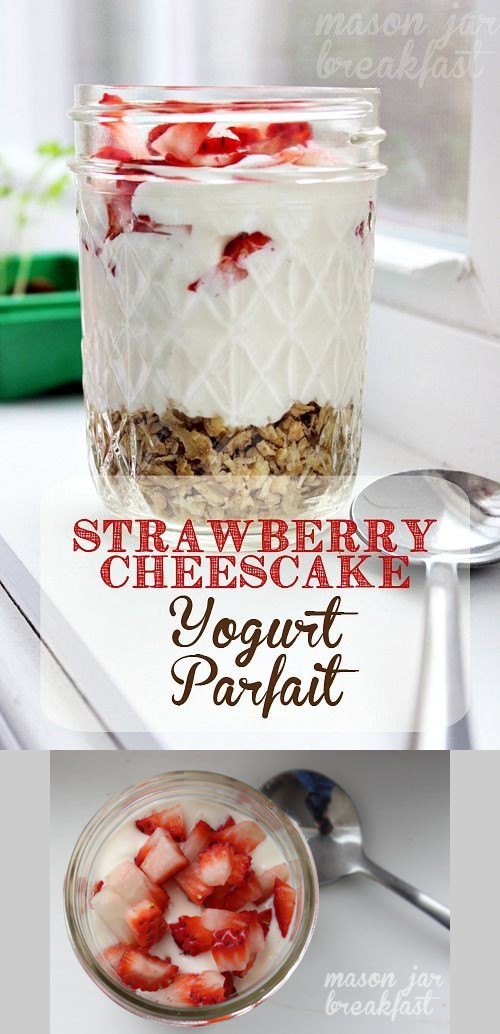 Strawberry Cheesecake Yogurt Parfait Breakfast