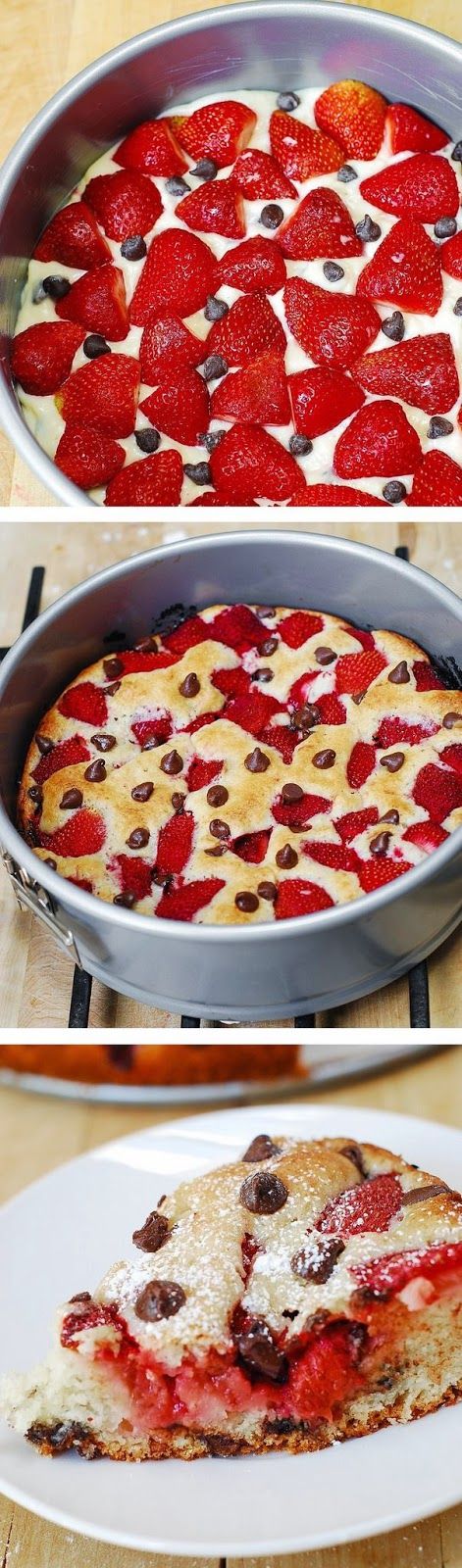 Strawberry chocolate chip cake