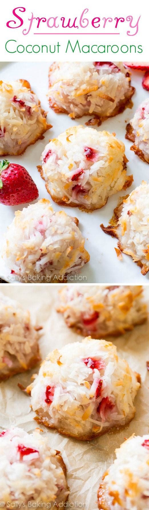 Strawberry Coconut Macaroons