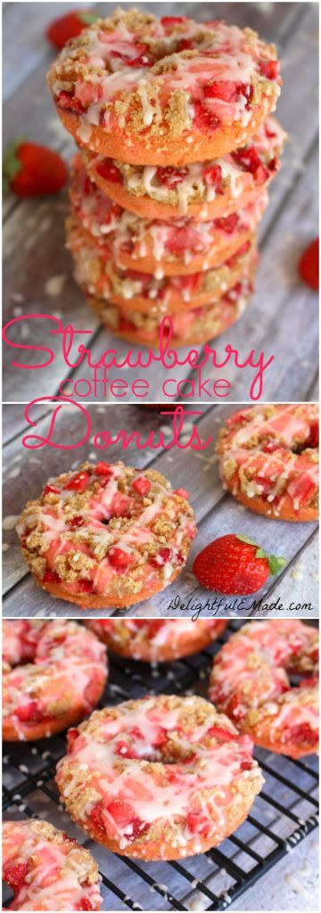 Strawberry Coffee Cake Donuts