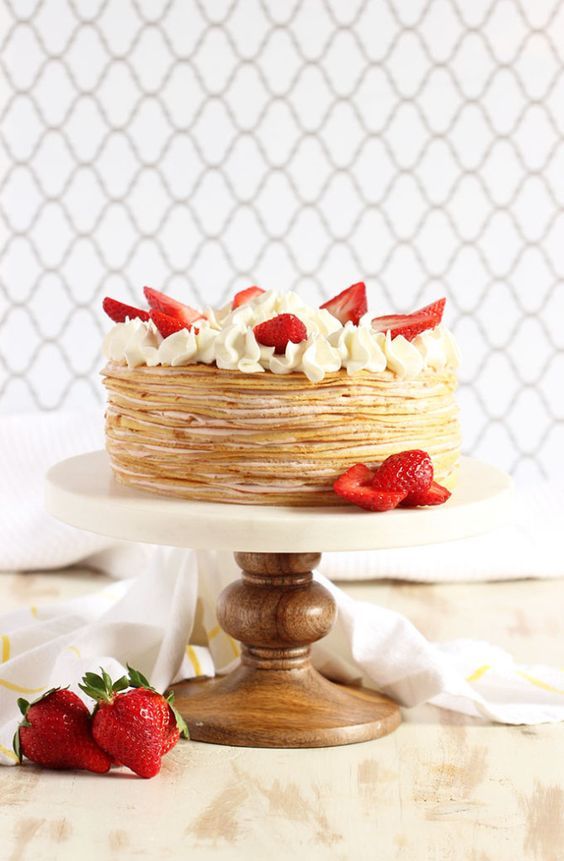 Strawberry Cream Crepe Cake