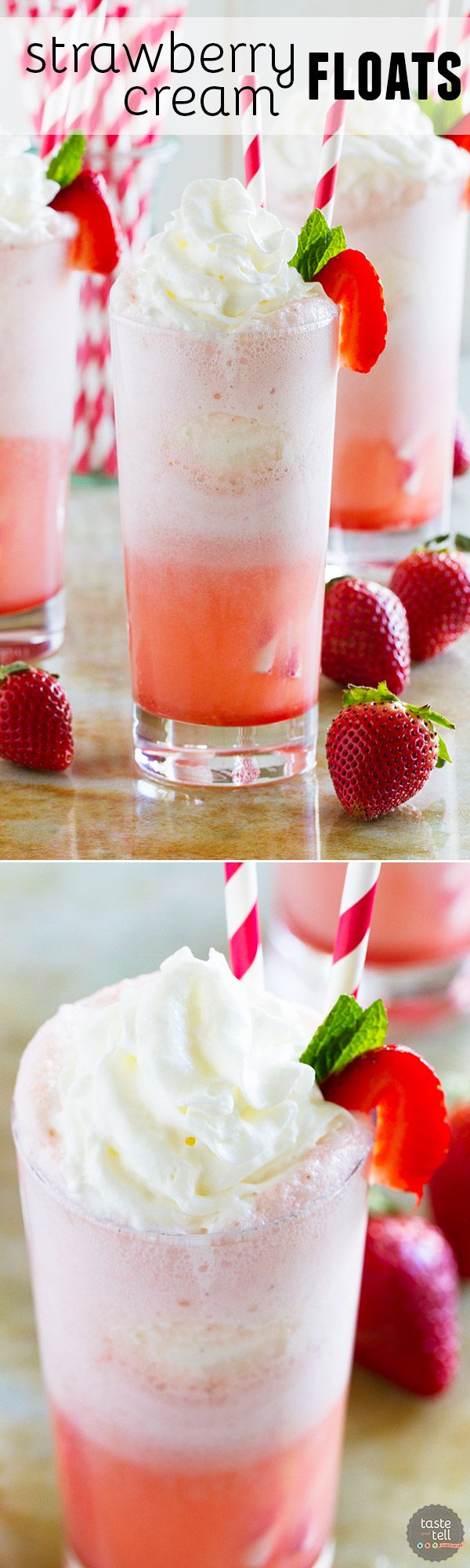 Strawberry Cream Floats