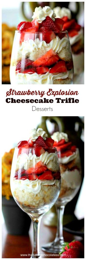Strawberry Explosion Cheesecake Trifle Desserts